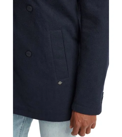 SOLID Herren Business-Parka mit abnehmbarem Teddyfell-Besatz am Kragen Woll-Mantel Regular Fit Pinto 21300325ME